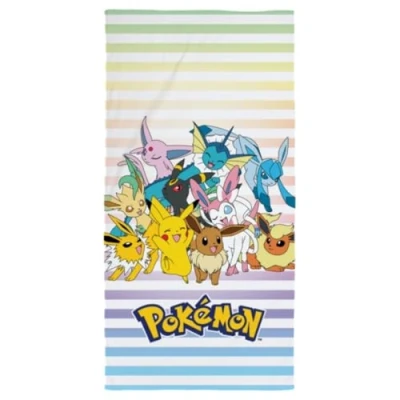 Bild av Halantex POKEMON PIKACHU och PERSONAGER Strandhandduk Beach Badhandduk 100 % bomull Storlek 70 x 140 cm POK 1048T