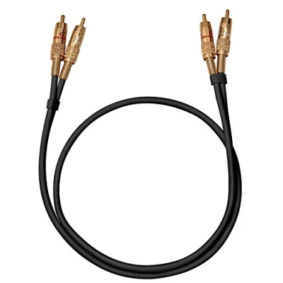 Bild av Oehlbach NF 1 Master 50 Utmärkt analog stereoljudkabel 2 x RCA/2 RCA, full metallkontakt, avskärmning 0,50 m svart