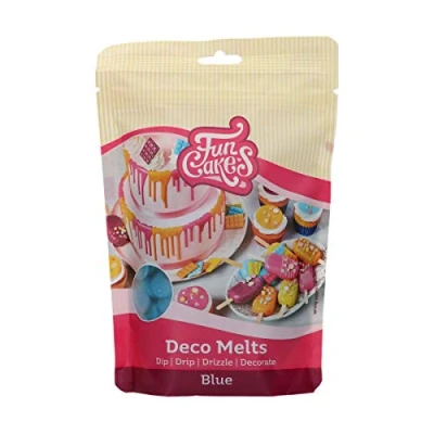 Bild av FunCakes Deco Melts blå dyka, droppa, doppa och dekorera! Smält i mikrovågsugnen häll alla former, 250 g
