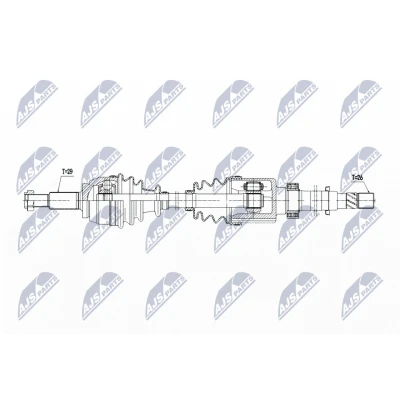Bild av NTY NPW RE 198 Arbre de transmission Essieu avant droit 951