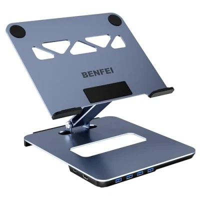 Bild av BENFEI Laptopstativ med USB C 6 i 1 dockningsstation, HDMI 4K @60Hz, 4 x 3.0, 100 PD kompatibel MacBook Pro/Air, iPad Pro, XPS, Thinkpad