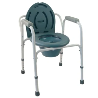 Bild av Mobiclinic®, Stol med Toalett, lock, Avtagbar hink, WC Stol, Justerbar i 5 höjder, Toalettstol, Modell Arroyo, Halkfria fötter, Armstöd, Stödjer upp till 100 KG, potta, Stål
