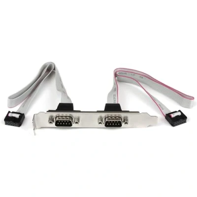Bild av StarTech.com 2 portars seriell DB9 kortplats med 10 stift (IDC 10) pinheader kabel 40 cm