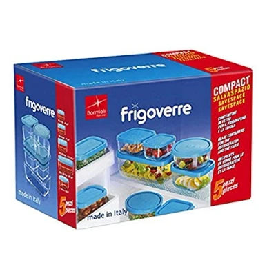 Bild av Bormioli Food Storage Containers Frigoverre Blue Set of 5