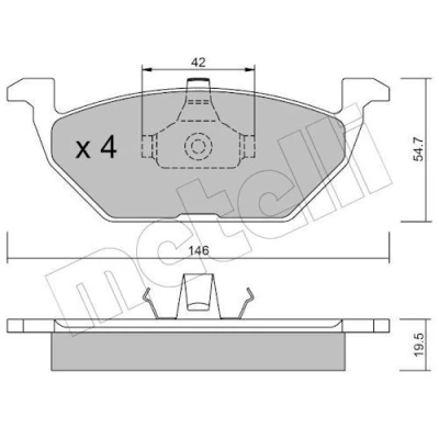 Bild av Bromsbeläggsats, Framaxel, audi,seat,skoda,vw, 1J0 693 151A, 698 151