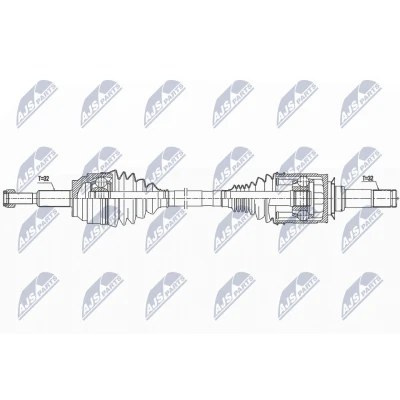 Bild av Drivaxel, Bakaxel, framaxel höger, vänster, dodge durango, jeep grand cherokee iv, 52123524AA, 52123524AB, 52123524AC