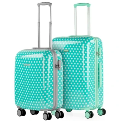 Bild av ITACA Uppsättning av 2 Childrens Bagage. 4 hjul Vagn 55/65 cm. Tryckt polykarbonat. Resor Resväskor Styv, bekväm och lätt. Kvalitet design., Mynta Mullvadar