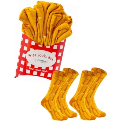 Bild av Rainbow Socks Kvinnor Man Roliga pommes frites Strumpor 2 Par, Flerfärgad, 41/46 EU