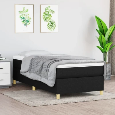 Bild av vidaXL Ramsäng svart 90x200 cm tyg, enkelsäng, säng, säng ram, enkelsängar, sängar, ramar, resårmadrass, resårmadrasser, pocketersårmadrass