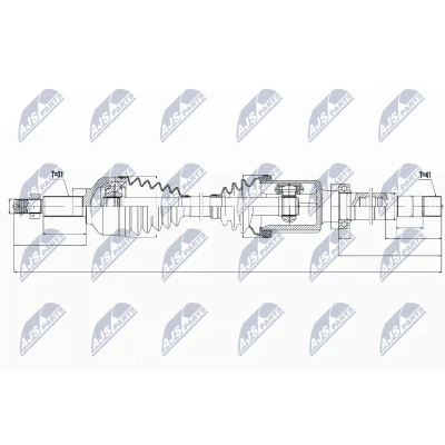 Bild av NTY NPW FR 074 Arbre de transmission Essieu avant FORD: Transit Custom V362 Van, V363 Minibus