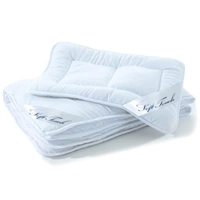 Bild av aqua textil Soft Touch set för barn, 100 x 135 cm, 550 g med kudde, 40 60 150 g, året runt filt, klimatreglerande, Oeko Tex