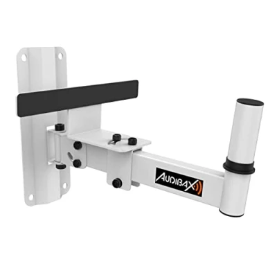 Bild av Audibax Neo 20 White Väggfäste för professionell högtalare Universal lutande 35 mm glas Justerbar lutning från 90 till 125 25 kg lastkapacitet