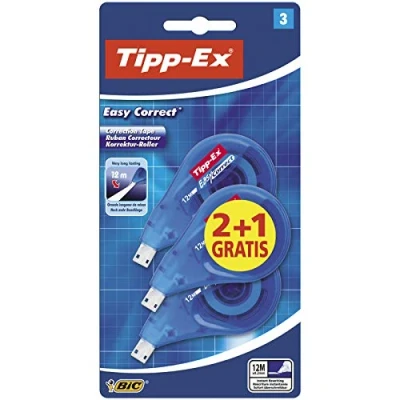 Bild av Tipp Ex extra lång enkel korrigeringstejp (värdepaket med 2, plus 1 gratis)