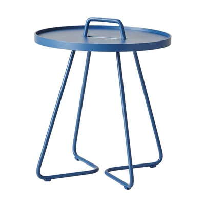 Bild av Cane line On the move side table Sidobord Dusty blue Small Ø: 44 x H: 54 cm
