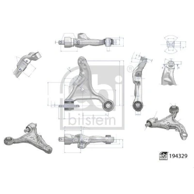 Bild av FEBI BILSTEIN 194329 Bras de suspension avec roulements Essieu avant, gauche barre oscillant transversal Aluminium VOLVO: S60 I, V70 2