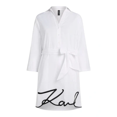 Bild av KARL Lagerfeld DNA Signature Sheer Beach Strandaccessoar, Storlek: Large, White