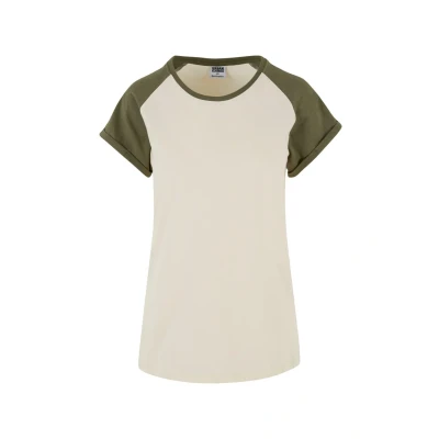 Bild av Urban Classics Contrast Raglan Tshirt med print, Storlek: 3XL, Whitesand olive