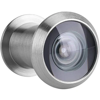 Bild av Dörrvisare Säkerhet Peephole Peek Optiskt Glas 220 graders vidvinkel med integritetsskydd (borstat silver)