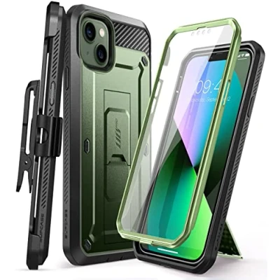 Bild av SupCase utomhus skal för iPhone 13 (6,1 tum) mobiltelefonfodral 360 graders fodral stötfångare skyddsfodral [Unicorn Beetle Pro] med skärmskydd 2021 utgång (grön)