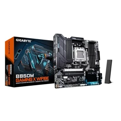 Bild av GIGABYTE B850M GAMING X WIFI6E moderkort AMD Ryzen 9000 serien CPU:er, 10+2+2 faser digital VRM, upp till 5200MHz DDR5 (OC), 1xPCIe 5.0 + 4.0 M.2, 2.5LAN, WIFI 6E, USB 3.2 Gen 2