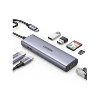 Bild av UGREEN 7 i 1 USB C Hub Ethernet Dock med Gbps 4K HDMI 100W PD, SD/MicroSD, 2 3.0 Kompatibla MacBook Air/Pro, iPad Pro, XPS 13 Book etc.