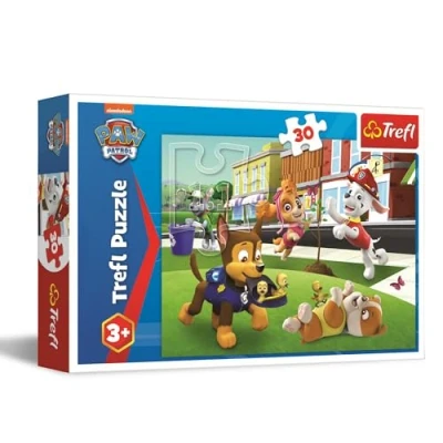 Bild av Trefl Paw Patrol, Valpar i aktion pussel 30 bitar Färgglatt med Patrol sagans karaktärer, Kreativ underhållning, för barn från 3 år