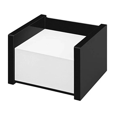 Bild av Wedo 637001 papperslåda, svart kontor, tillverkad av akrylglas, inklusive 500 ark anteckningspapper, gummifötter 10, 9 x 10 7, 5 cm, i presentask