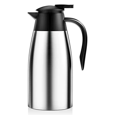 Bild av Uootach 2 l isolerad flaska i rostfritt stål, vakuumisolerade vattenkokare, värmeisolerad 24 timmar, för tekannor och kaffebryggare, håller drycker varma