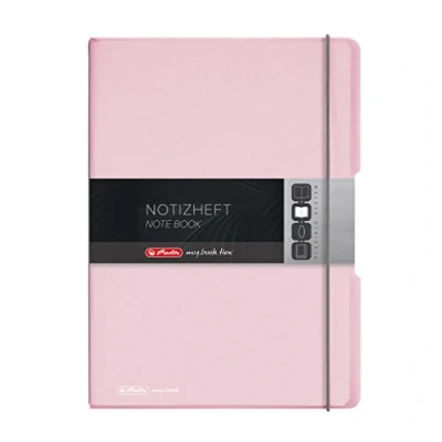 Bild av Herlitz 11408648 Anteckningsbok (A4, utbytbart PP fodral med förslutningsgummi, 80 g/m²) ark rosétransparent