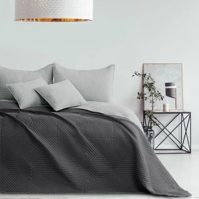 Bild av RESTILO överkast 260 x 280 cm stål silver sängöverkast dubbelsidig Ultrasonic quiltning polyester Softa