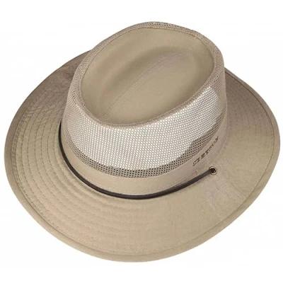 Bild av Stetson Takani safarihatt dam/herr hatt av 100 % bomull tyghatt med UV skydd 30 solhatt hakband hopvikbar nätinsats traveller, Beige, 60 61
