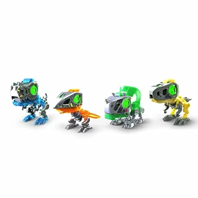 Bild av Silverlit YCOO 4 pack dinosaurierobotar att bygga, 9 cm, ljudeffekter, samlarleksak, från 5 år