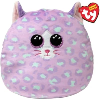 Bild av TY Cassidy Cat Squish a Boo 25 cm Squishy Beanies för barn, mjuk plysch leksaker bebisar Collectible cuddly fodrad teddy