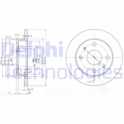 Bild av Bromsskiva DELPHI BG3561