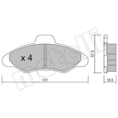 Bild av Bromsbeläggssats, skivbroms METELLI 22 0071 0