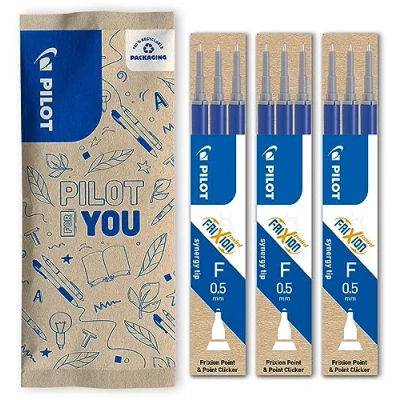 Bild av PILOT 3 Pack med Refill 0,5 Raderbart bläck för Frixion Point &amp; Clicker Blå