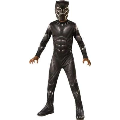 Bild av Rubie&#039;s Avengers Official Black Panther klassisk barndräkt storlek 910 år superhjälte Marvel kostym med jumpsuit + mask perfekt halloween, karneval