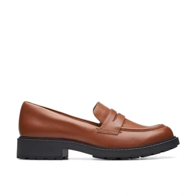 Bild av Clarks Orinoco2 Penny Loafer för kvinnor, Mörk solbränna lea, 41 EU
