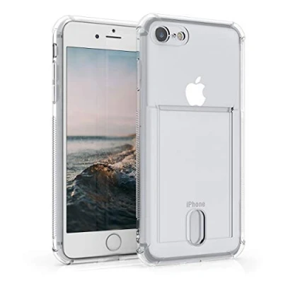 Bild av kwmobile Crystal TPU fodral kompatibelt med Apple iPhone SE (2022)/iPhone (2020)/iPhone 8/iPhone 7 skyddande telefonfodral ID kortplats hållare transparent