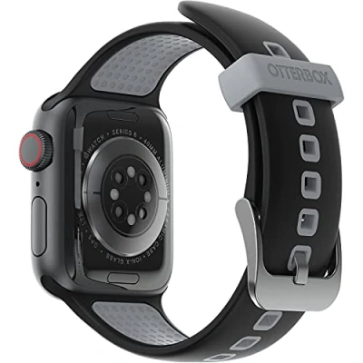 Bild av OtterBox All Day Watch Band för Apple Series 9/8/7/6/SE 1:e gen/SE 2:e gen/5/4/3 38mm/40mm/41mm, hållbart och mjukt silikonband Watch, Svart/Grå