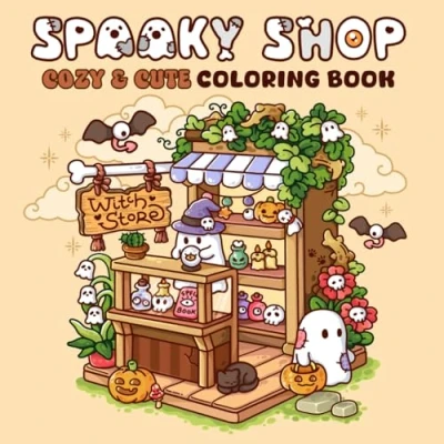 Bild av Spooky Shop: A Shop Coloring Book for Adults and Teens with Enchanting Designs Relaxation Stress Relief