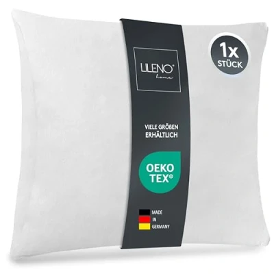 Bild av LILENO HOME Set om 1 kuddfyllning 45x45 cm 40C tvättbar innerkudde lämplig för allergiker polyesterkudde som soffkudde, sängkudde, cocktailkudde och kudde