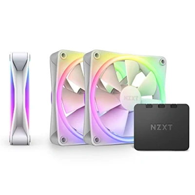 Bild av NZXT F120 RGB DUO 3 pack &amp; Controller White Chassi fläkt 120mm Vit med ljus 29 dBA