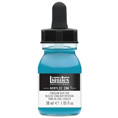 Bild av Liquitex 4260470 flytande professionella akrylfärger bläck bläckflaska, 30 ml, högpigmenterad airbrushfärg, kolblå färgton