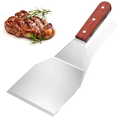 Bild av WinGluge Spatel för kök, professionell pizzaskärare, burgerspatlar, rostfritt stål, grill, hamburgare, perfekt servering av lasagne och pizza, diskmaskinssäker