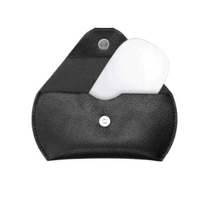 Bild av kwmobile musmatta kompatibel med Apple Magic Mouse 1/Magic 2/Logitech Pebble Wireless fodral Bluetooth mus PU läderfodral svart