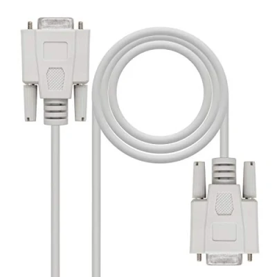 Bild av Nanocable 10.14.0602 seriell RS232 kommunikationskabel, nollmodem, DB9/H DB9/H, femelle femelle, beige, 1,8 mts