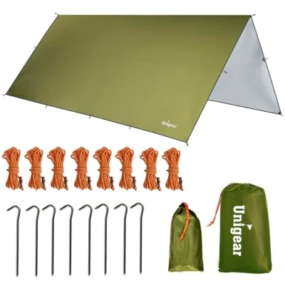 Bild av Unigear presenning, markis för camping, vattentät marköverdrag, vindtät strandtält, hammock, utomhusskydd