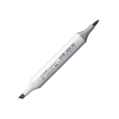 Bild av COPIC sketch märkpenna typ C 5, cool grå nr. professionell penselmarkör, med en superpenselspets och medelbrun spets