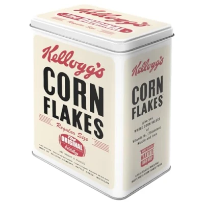 Bild av Nostalgic Art Förvaringsburk i retrostil L, Kellogg&#039;s Retro Package Presentidé för köket, Stor kaffeburk av plåt, Deko vintagedesign, 3 l